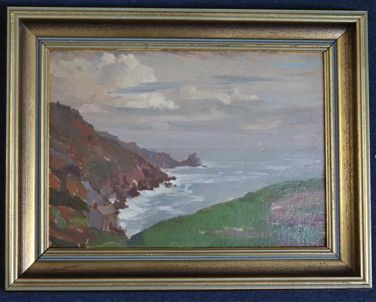 § Samuel John Lamorna Birch R.A. R.W.S (1869-1955) Cornish Cove 9.5 x 13.5in.